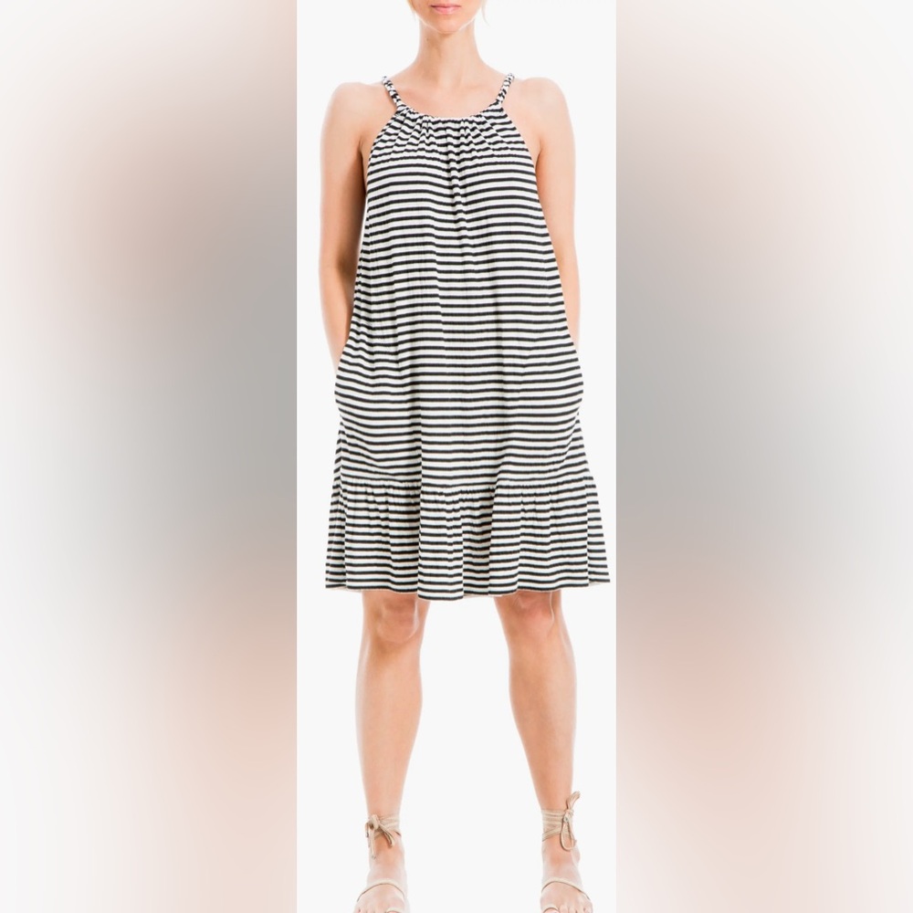 Max Studio Blue & White Stripe Knit Dress